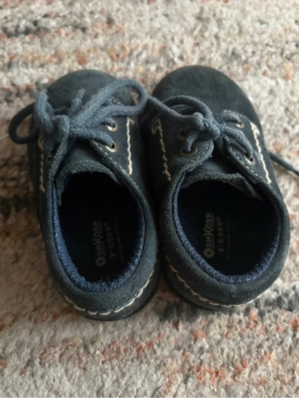 OshKosh B'gosh Black Suede Lace-Up Kids Dress Shoes